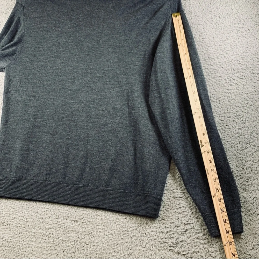 Turnbury Extra Fine Merino Wool‎ Sweater Men's Long Sleeve V Neck Gray Size XL